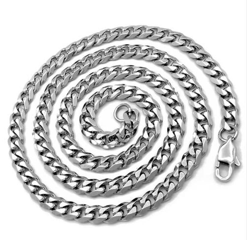 Hip-Hop Geometric Titanium Steel Cuban Chain Necklace