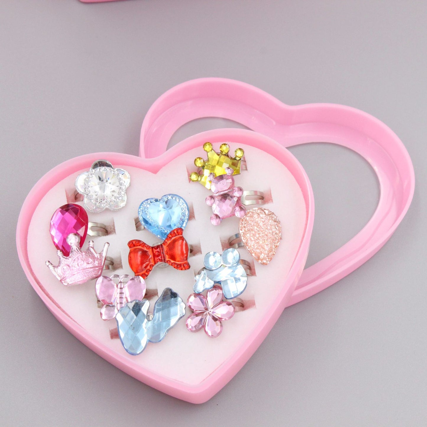 Children's Adjustable Flashing Diamond Ring Set - 36 Pieces