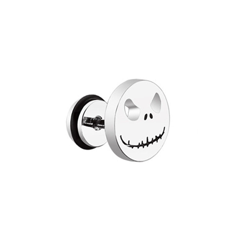 Simple Skull Stainless Steel Earrings for Men