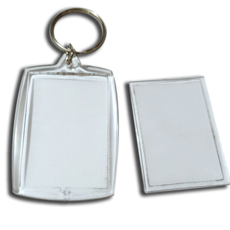 Acrylic Rectangle Metal Unisex Photo Frame Keychain Pendant