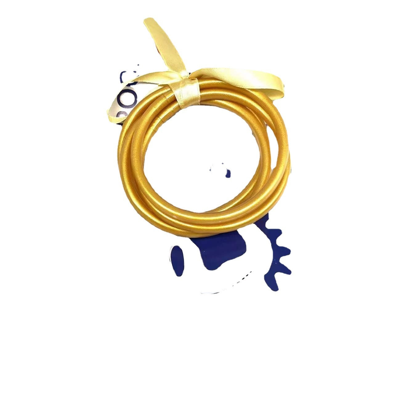 Retro Unisex Silica Gel Bangle with Gold Foil Layers