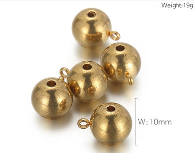 18K Gold Stainless Steel Hollow Beaded Jewelry Accessories with Positioning Ring