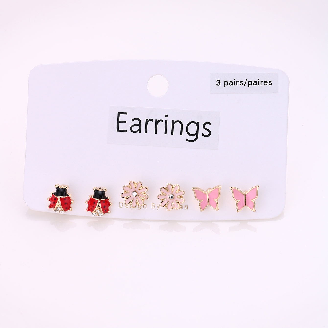 Cartoon Flower & Butterfly Alloy Stud Earrings for Kids and Women Gift