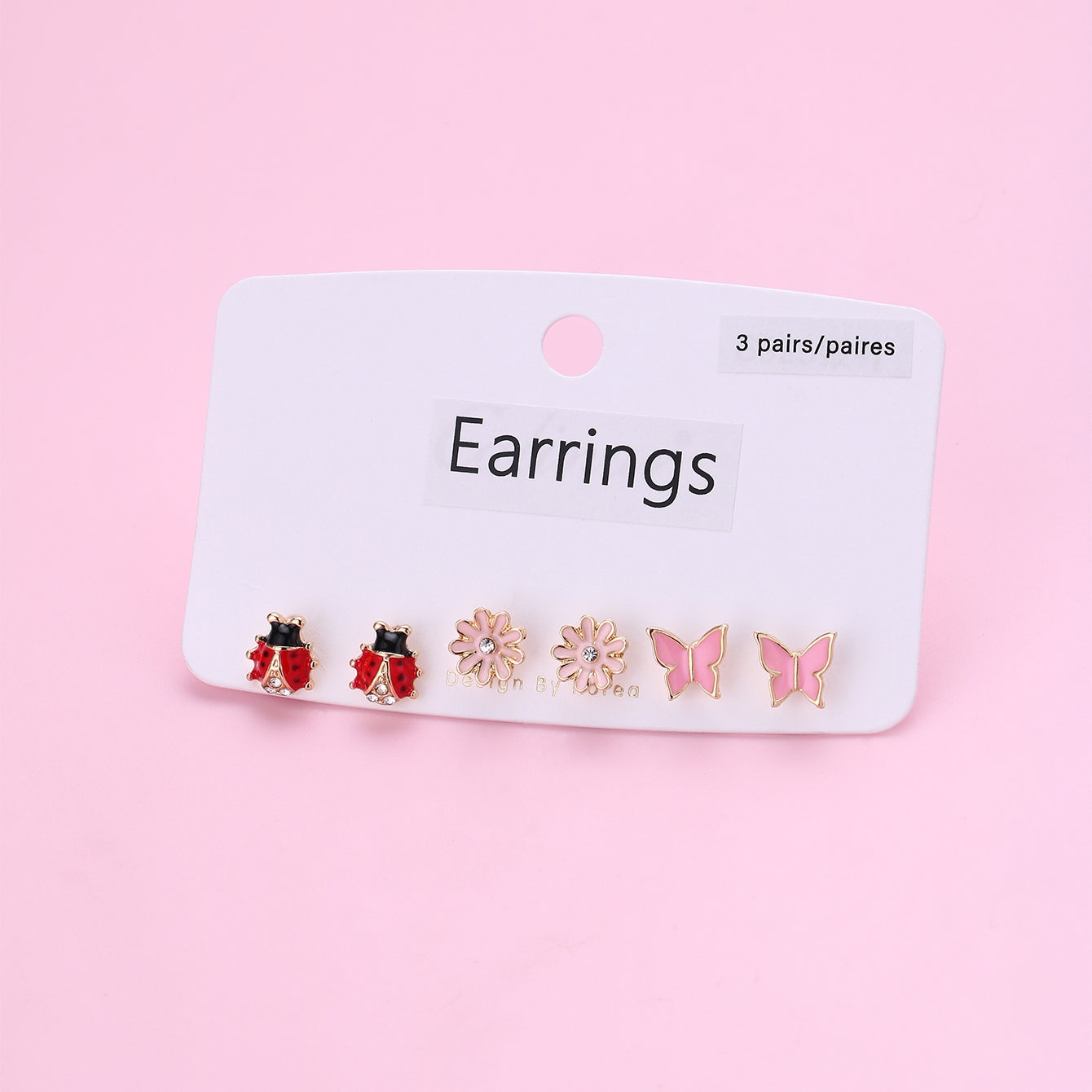 Cartoon Flower & Butterfly Alloy Stud Earrings for Kids and Women Gift