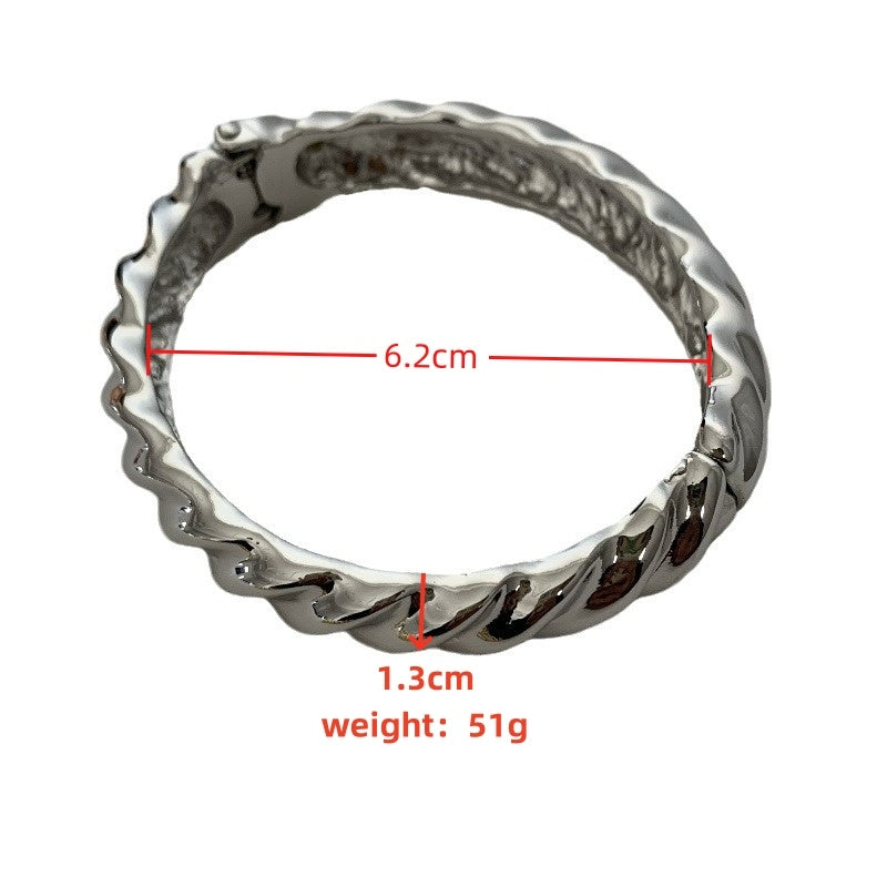 Casual Hip-Hop Gold Plated Adjustable Alloy Bangle Bracelet
