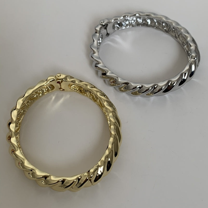 Casual Hip-Hop Gold Plated Adjustable Alloy Bangle Bracelet