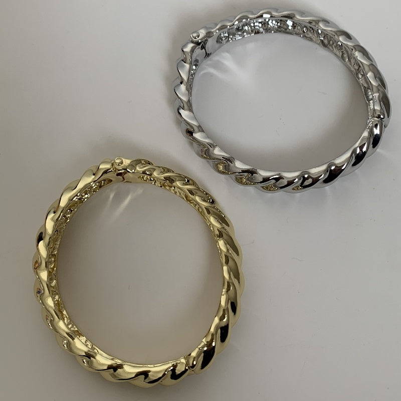 Casual Hip-Hop Gold Plated Adjustable Alloy Bangle Bracelet