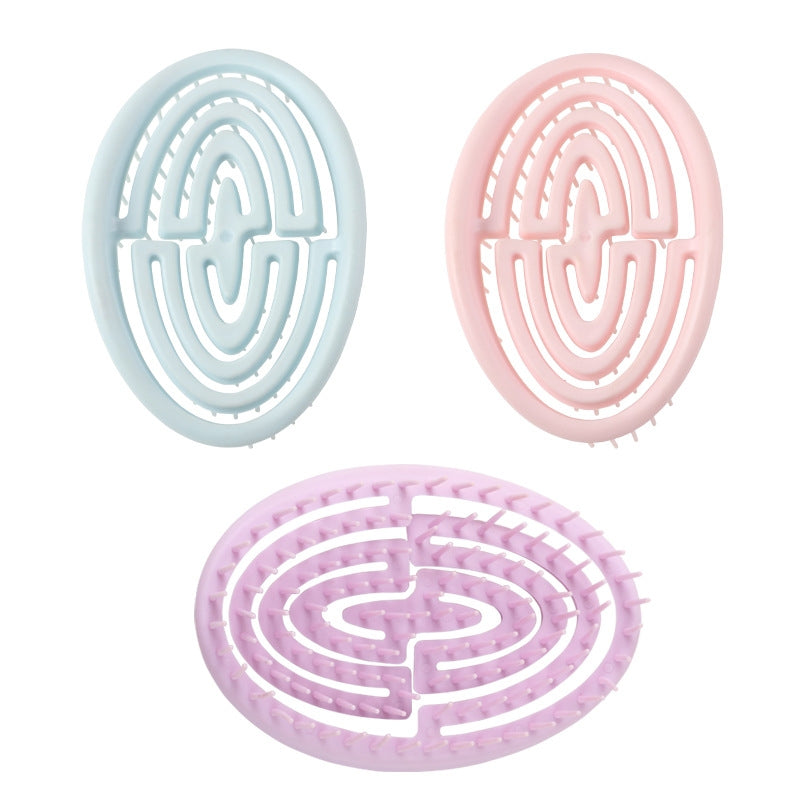 Casual Oval Solid Color Non-Deformable Massage Hair Comb