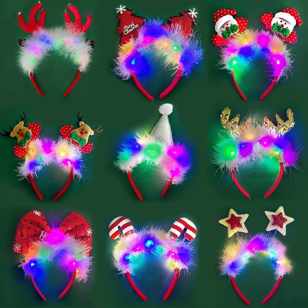 Christmas LED Light-Up Reindeer Antler Headband