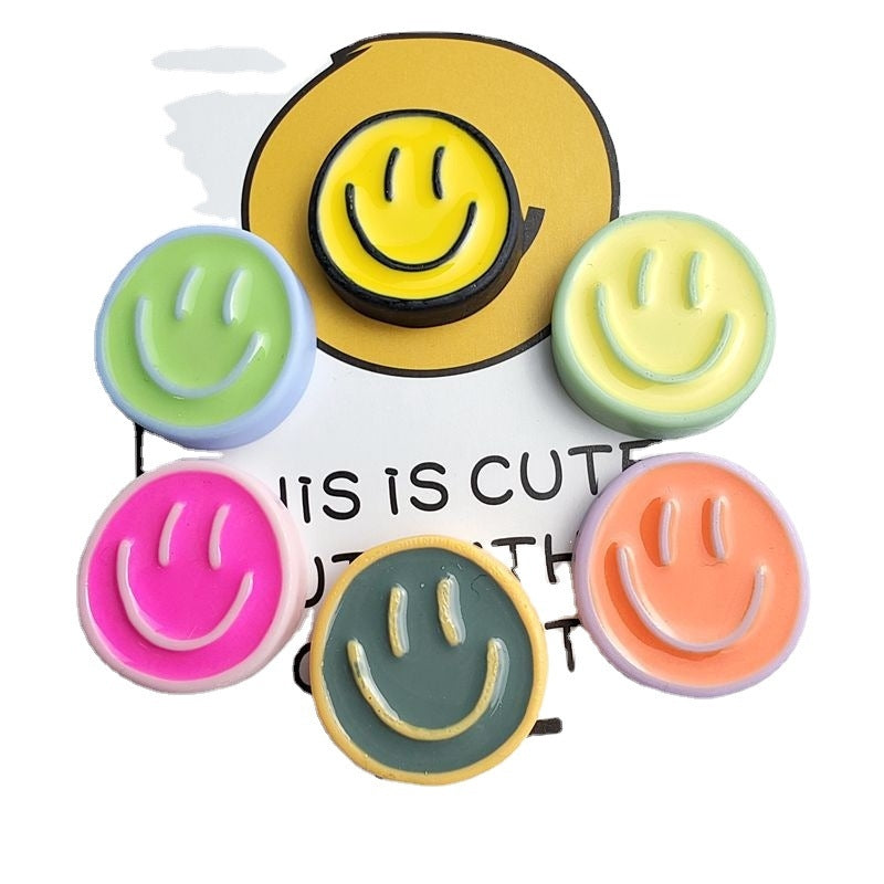 Colorful Smiley Face Resin Shoe and DIY Accessories