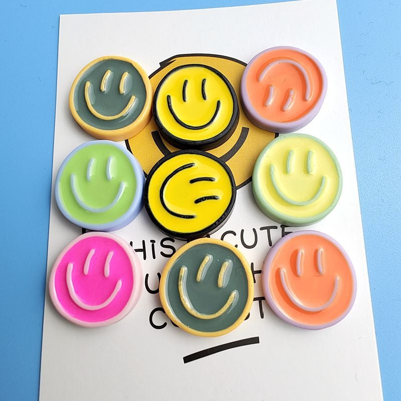 Colorful Smiley Face Resin Shoe and DIY Accessories