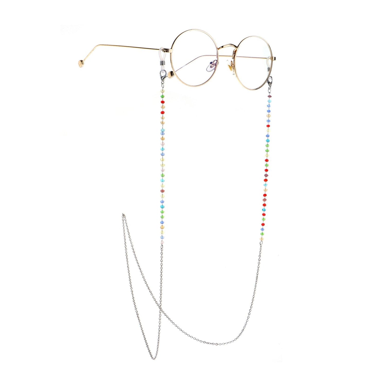 Colorful Crystal Stainless Steel Anti-Slip Sunglasses Chain