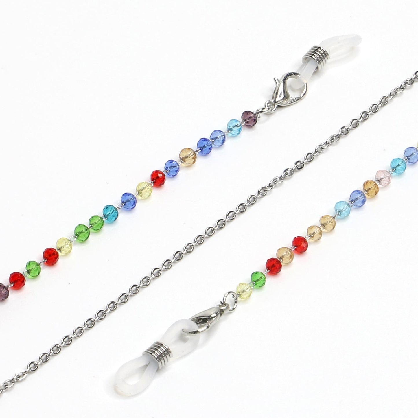 Colorful Crystal Stainless Steel Anti-Slip Sunglasses Chain