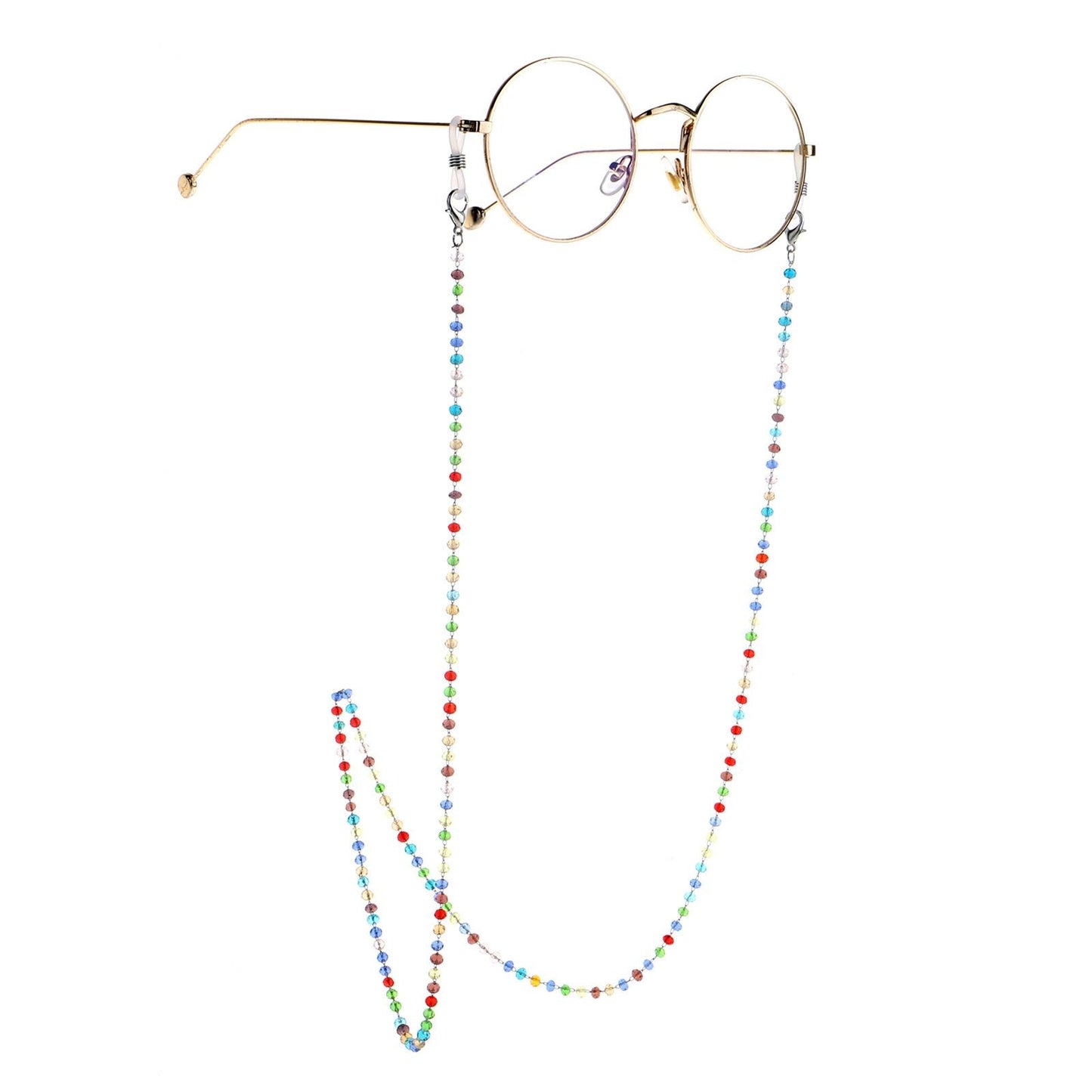 Colorful Crystal Stainless Steel Anti-Slip Sunglasses Chain