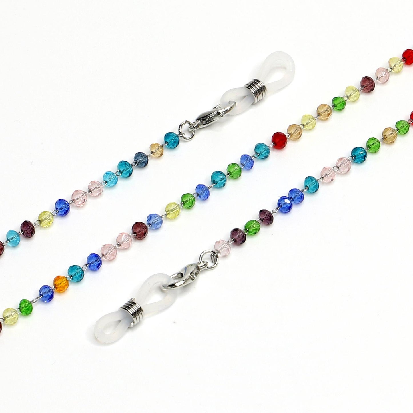 Colorful Crystal Stainless Steel Anti-Slip Sunglasses Chain