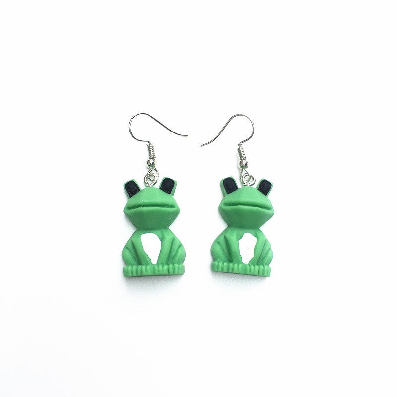 Creative Cartoon Resin Pendant Earrings for Students