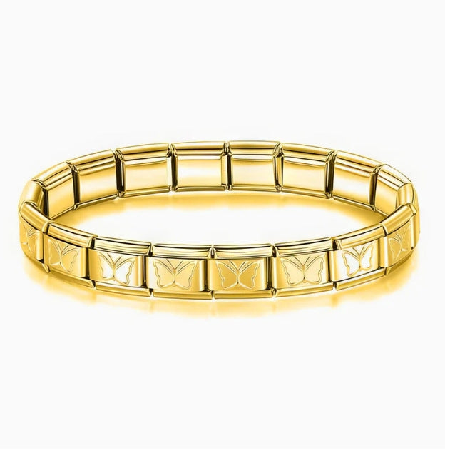 DIY Stainless Steel Bracelet with Heart, Butterfly, and Star Charms - Personalized Jewelry Wholesale