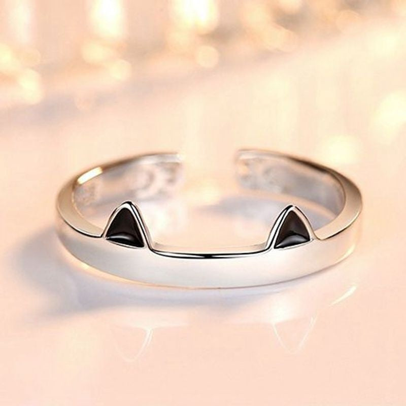 Cute Adjustable Animal Ear Alloy Rings for Women