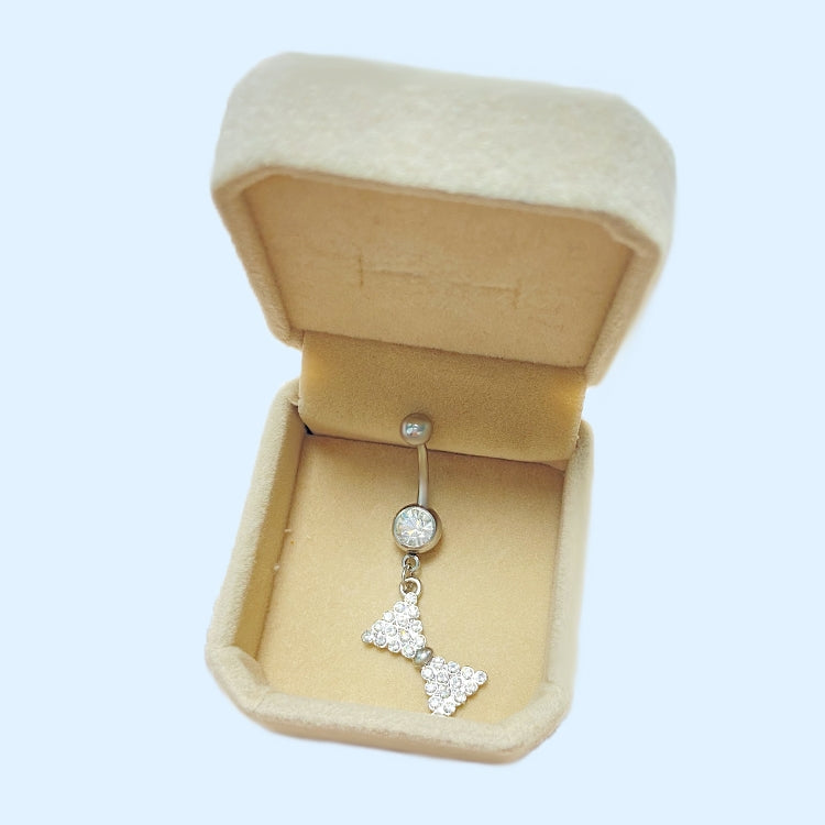 Cute Heart Shape Flower & Butterfly Zircon Belly Ring - Stainless Steel & Gold Plated