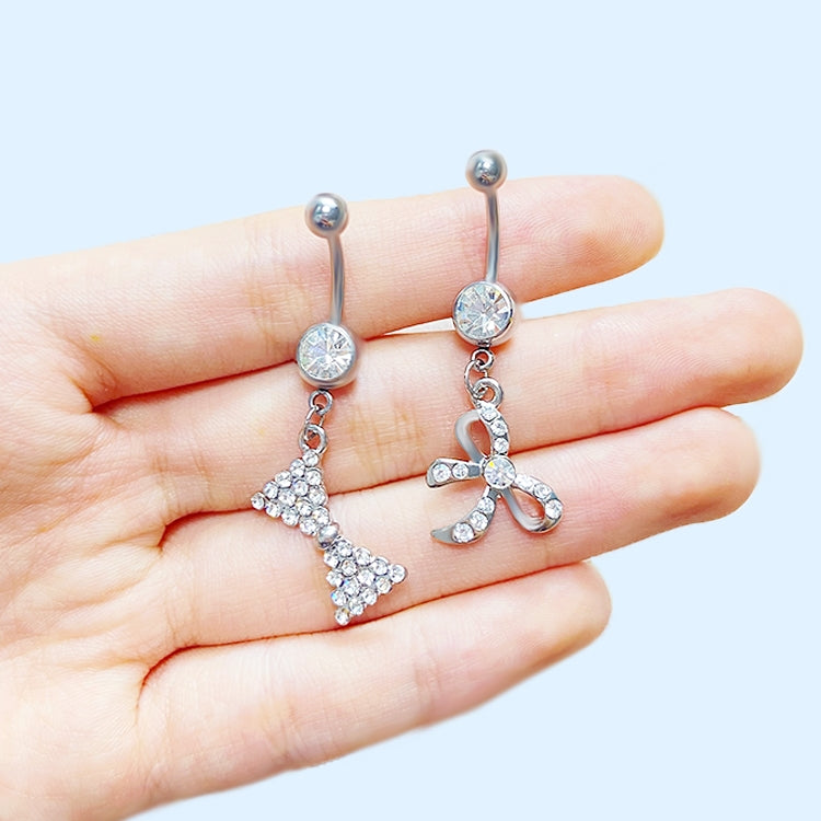 Cute Heart Shape Flower & Butterfly Zircon Belly Ring - Stainless Steel & Gold Plated