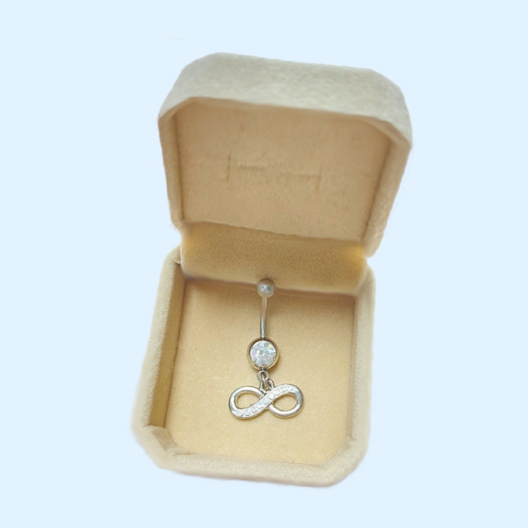 Cute Heart Shape Flower & Butterfly Zircon Belly Ring - Stainless Steel & Gold Plated