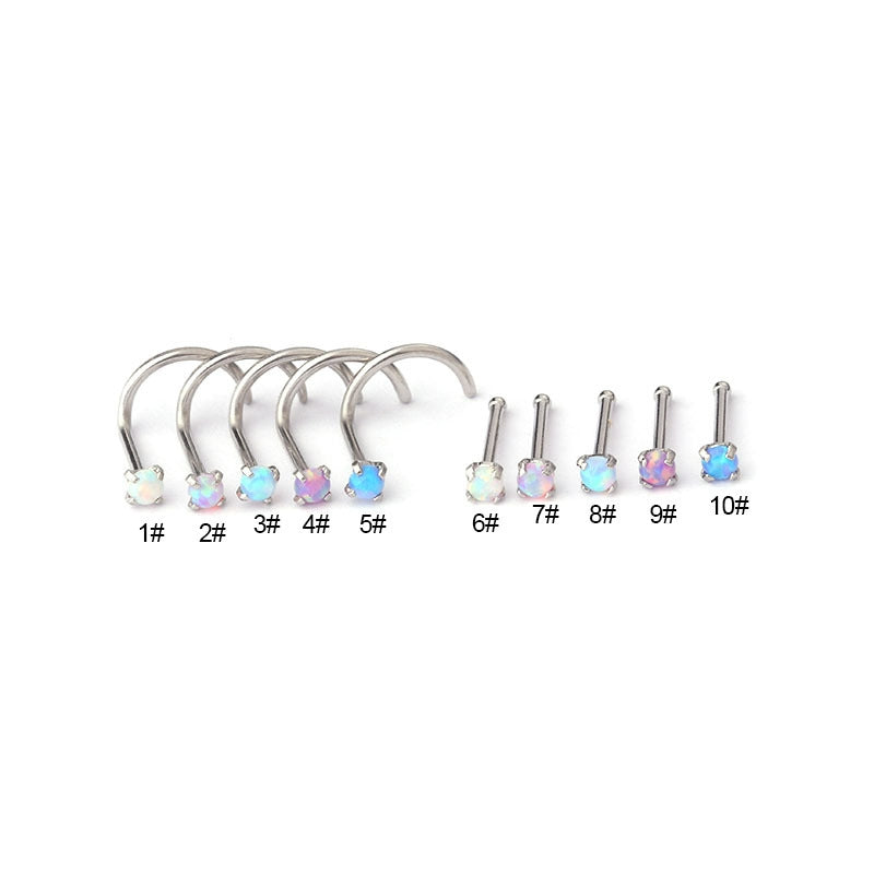 Geometric Stainless Steel Ear and Nose Piercing Jewelry Set