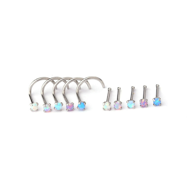 Geometric Stainless Steel Ear and Nose Piercing Jewelry Set