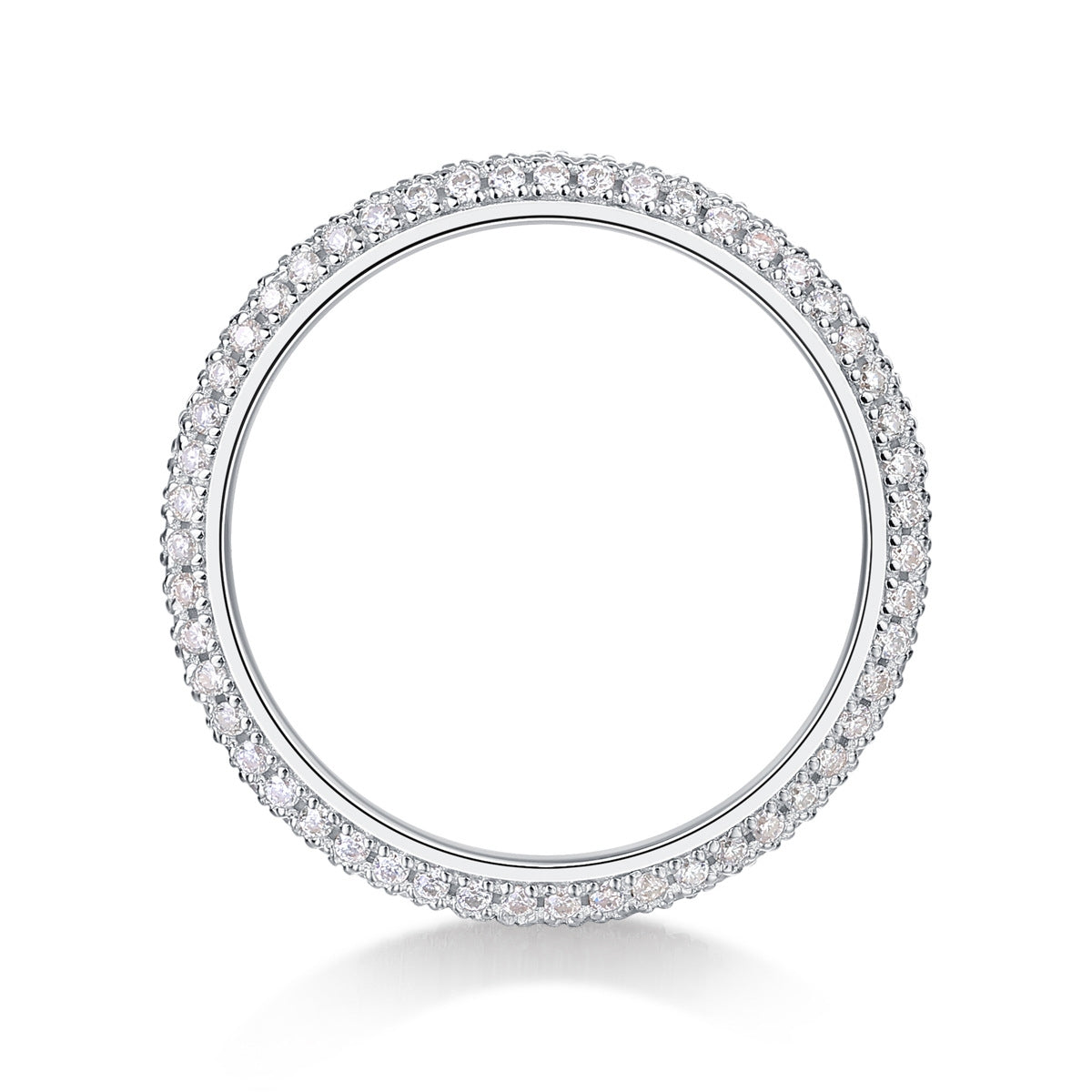 Elegant Geometric Sterling Silver Moissanite Ring