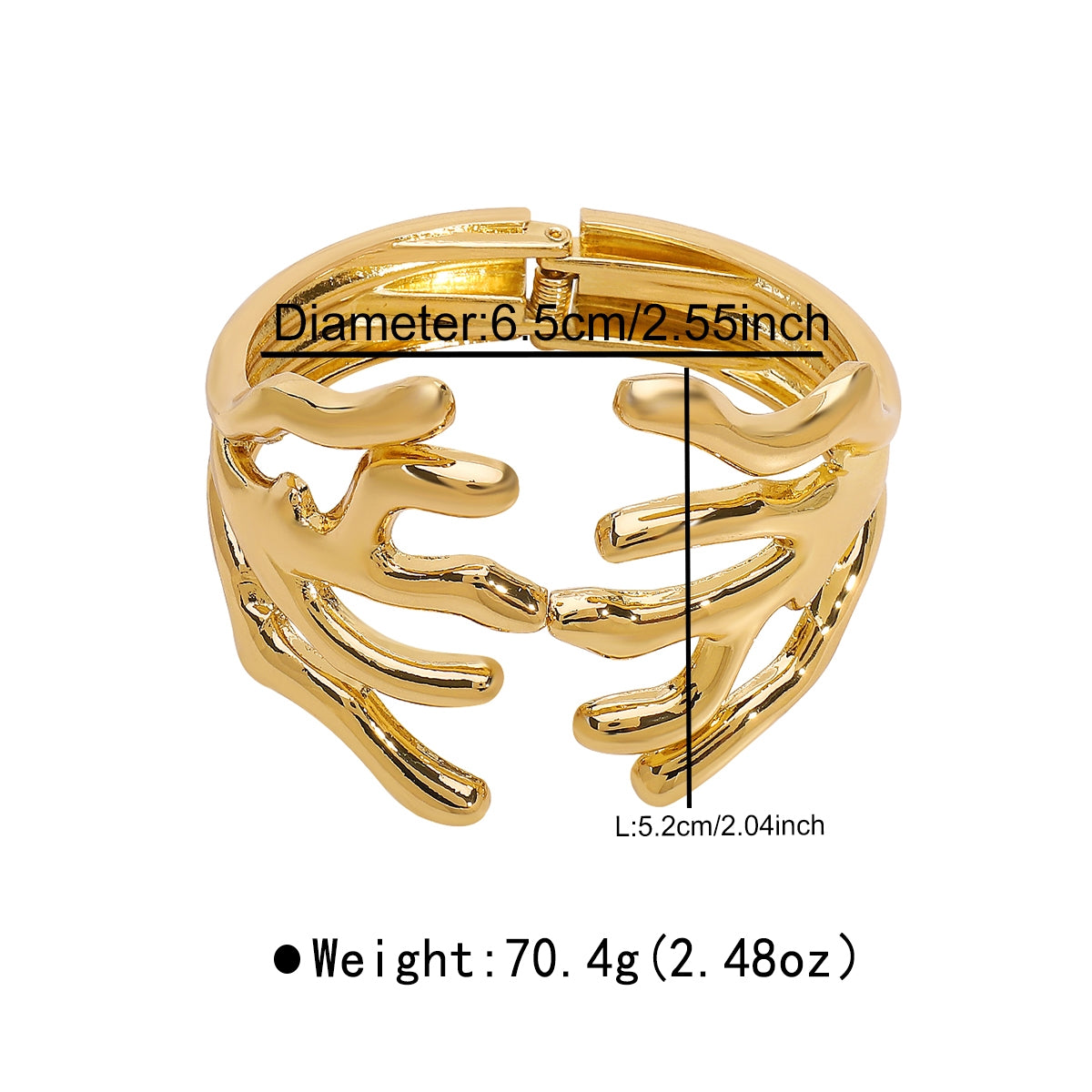 Elegant Luxurious Solid Color Alloy Branch Design Wide Cuff Bangle