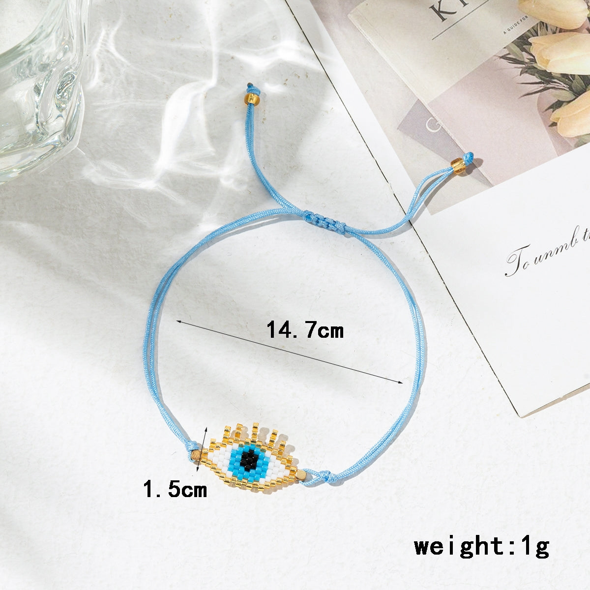 Elegant Vintage Devil's Eye Heart Glass & Colorful Miyuki Beaded Women's Bracelet Set