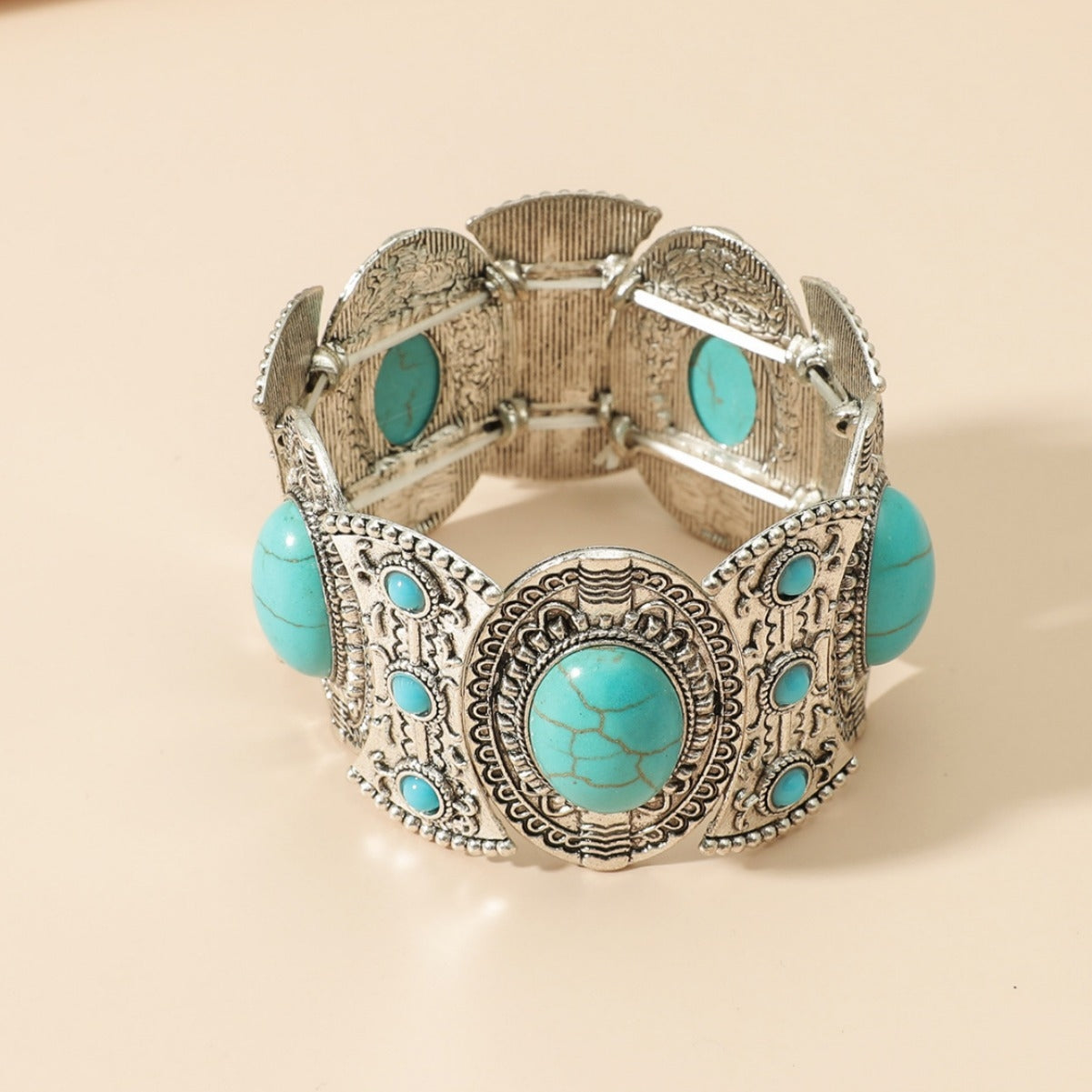 Bohemian Geometric Alloy Turquoise Women's Bangle Bracelet