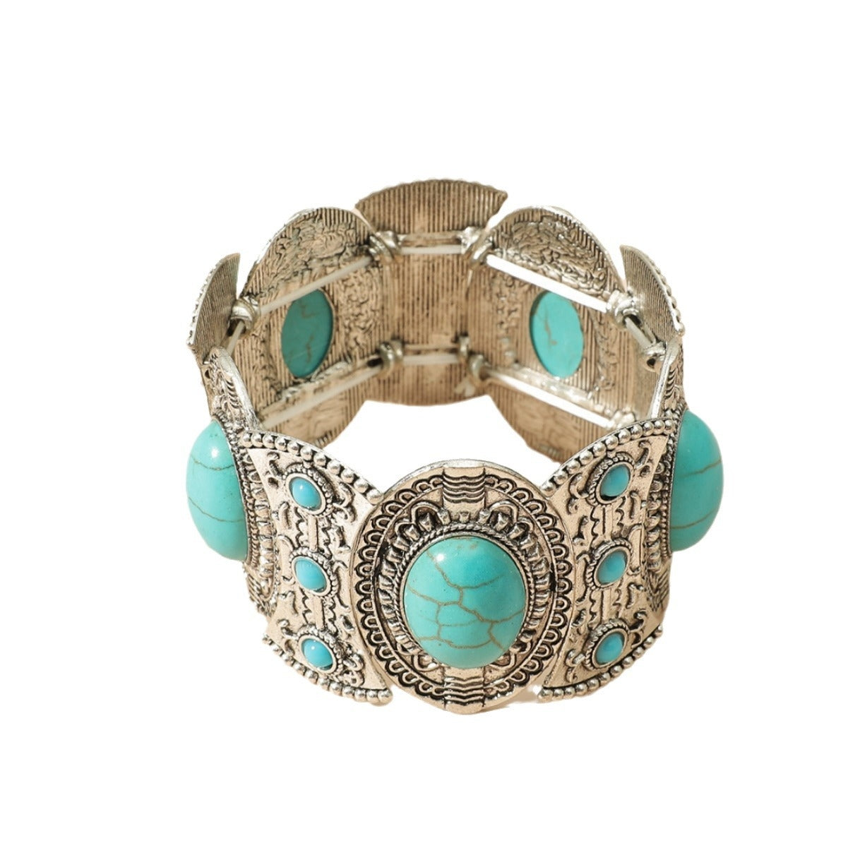 Bohemian Geometric Alloy Turquoise Women's Bangle Bracelet