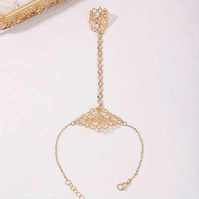 Bohemian Classic Alloy Women's Bracelet with Hollow Flower Pattern Design