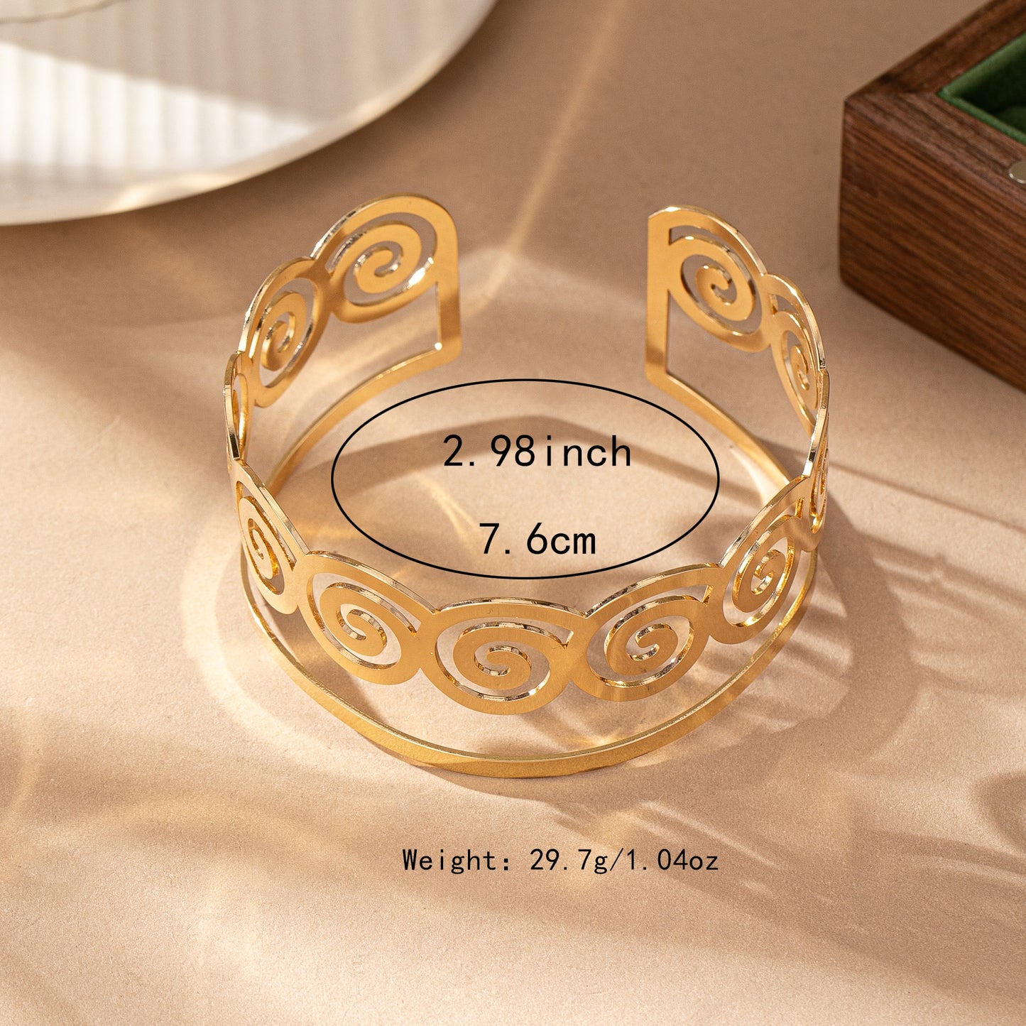 Exaggerated Geometric Alloy Open Cuff Arm Bracelet