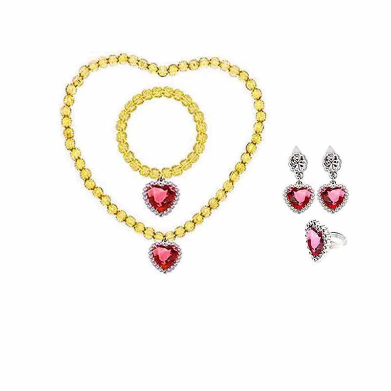 Frozen Princess Aisha Jewelry Set for Girls - Necklace, Bracelet, Ring, Earrings