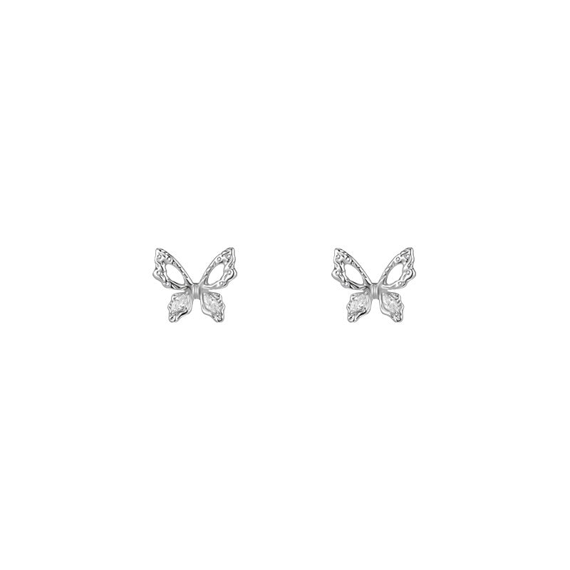 Elegant Bow Knot Shell & Rhinestone Flower Butterfly Women's Earrings - 1 Pair