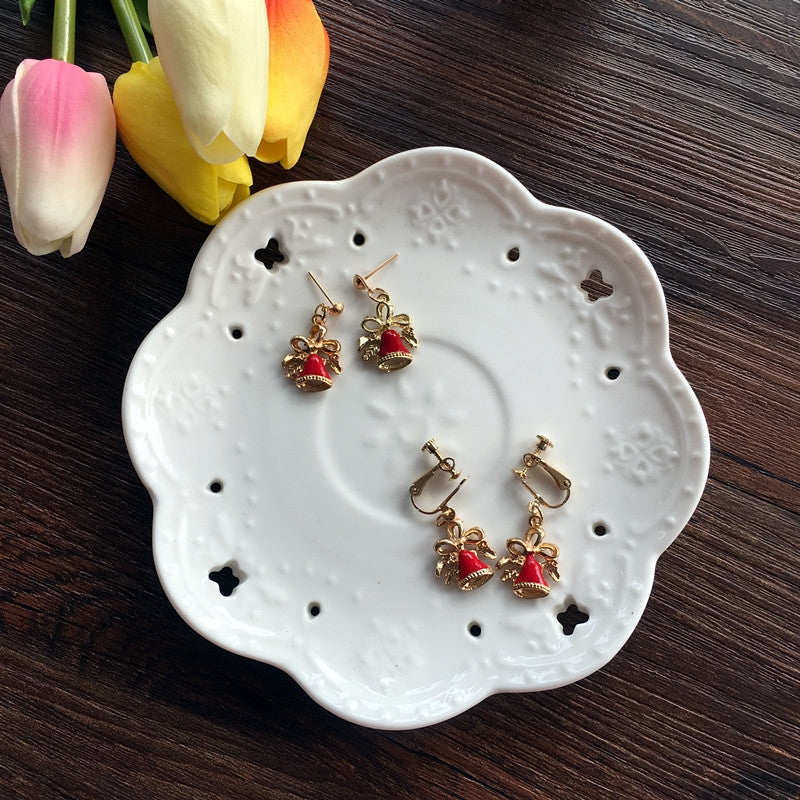 Fashion Christmas Tree Wreath Deer Alloy Plated Women's Drop Earrings Ear Clips - 1 Pair