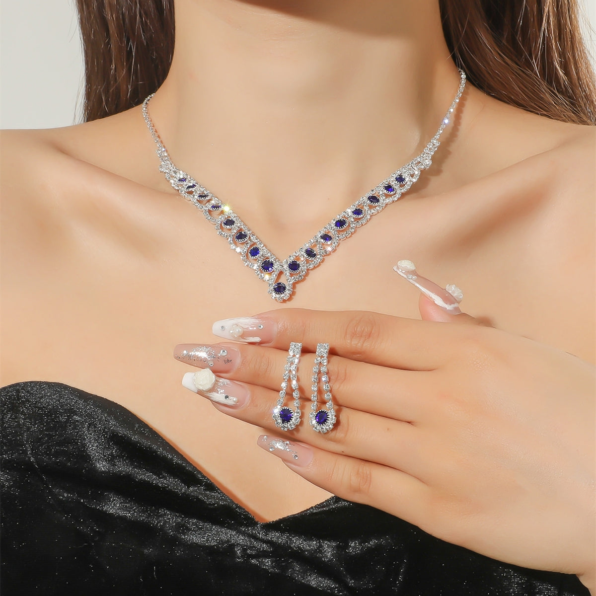 Fashion Colorful Crystal Necklace and Jewelry Set