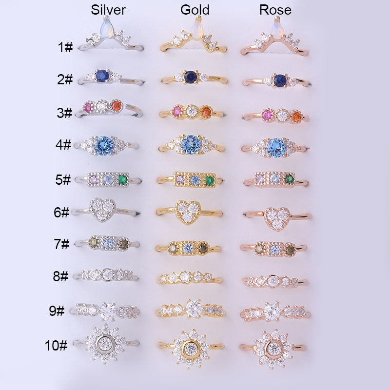 Geometric Zircon Copper Plated Nose Ring 0.8x8mm Fashion Piercing Jewelry