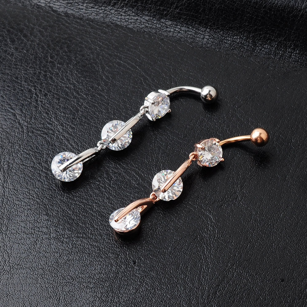 Fashion Geometric Opal Zircon Belly Ring Set