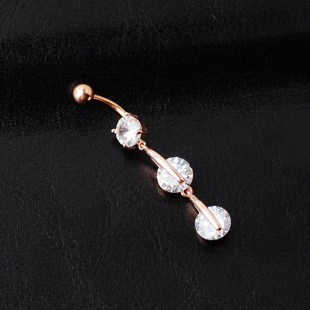 Fashion Geometric Opal Zircon Belly Ring Set