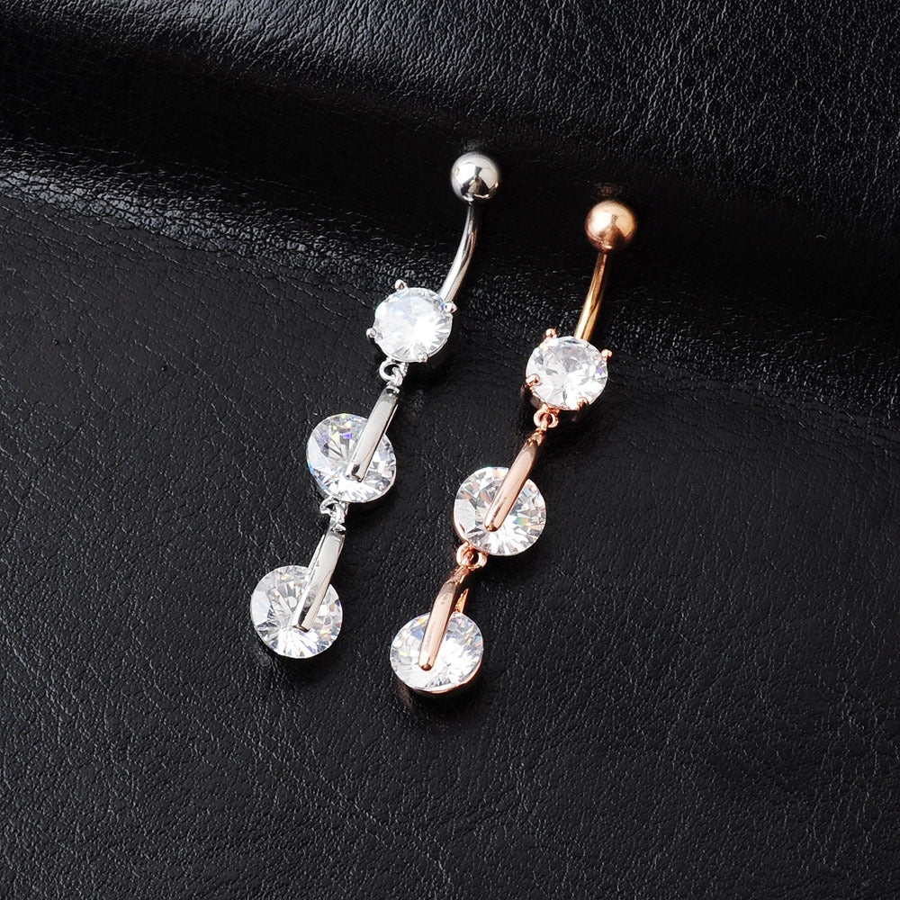 Fashion Geometric Opal Zircon Belly Ring Set