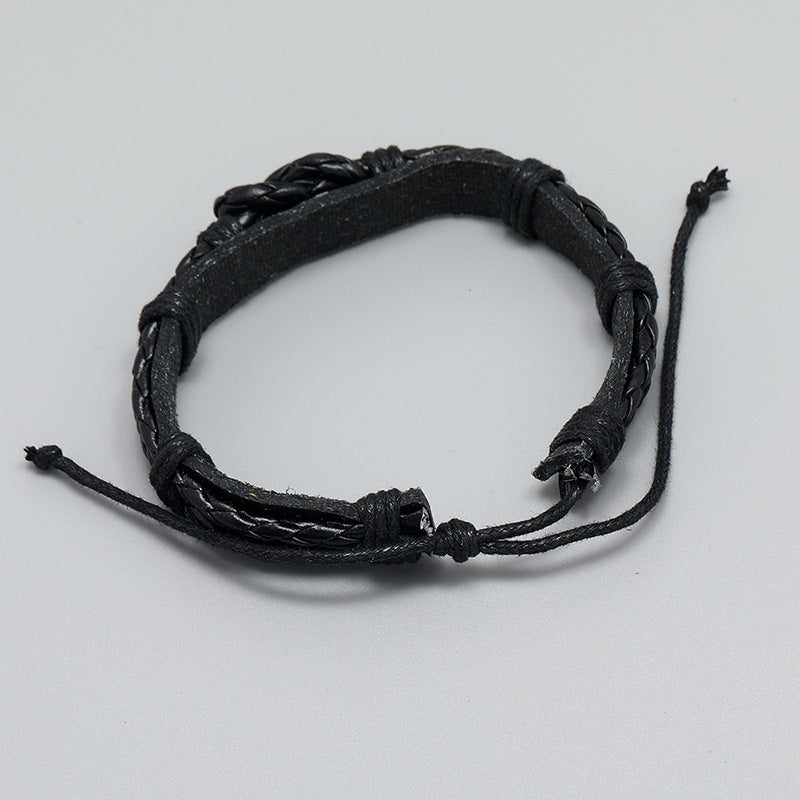 Geometric PU Leather Multi-Layer Braided Unisex Bracelet