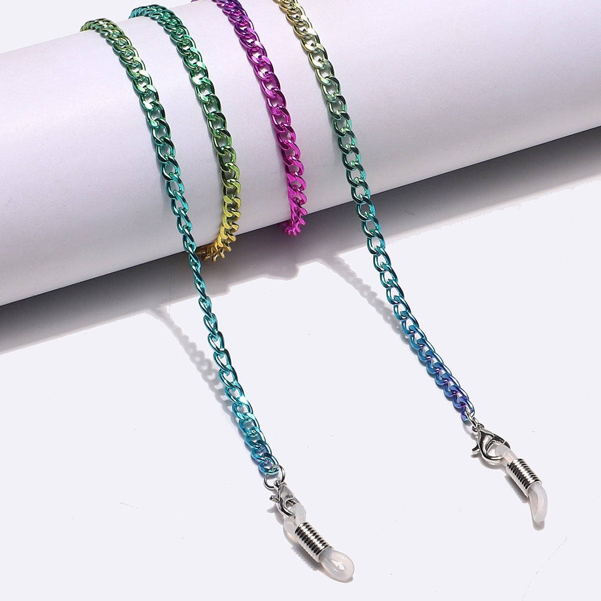 Fashionable Copper Colorful Glasses and Mask Chain