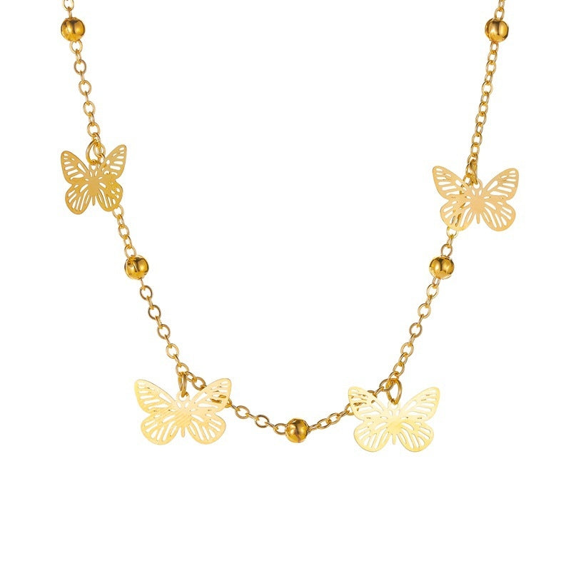 Summer Multi-layer Hollow Butterfly Pendant Anklet for Women Fashion Jewelry