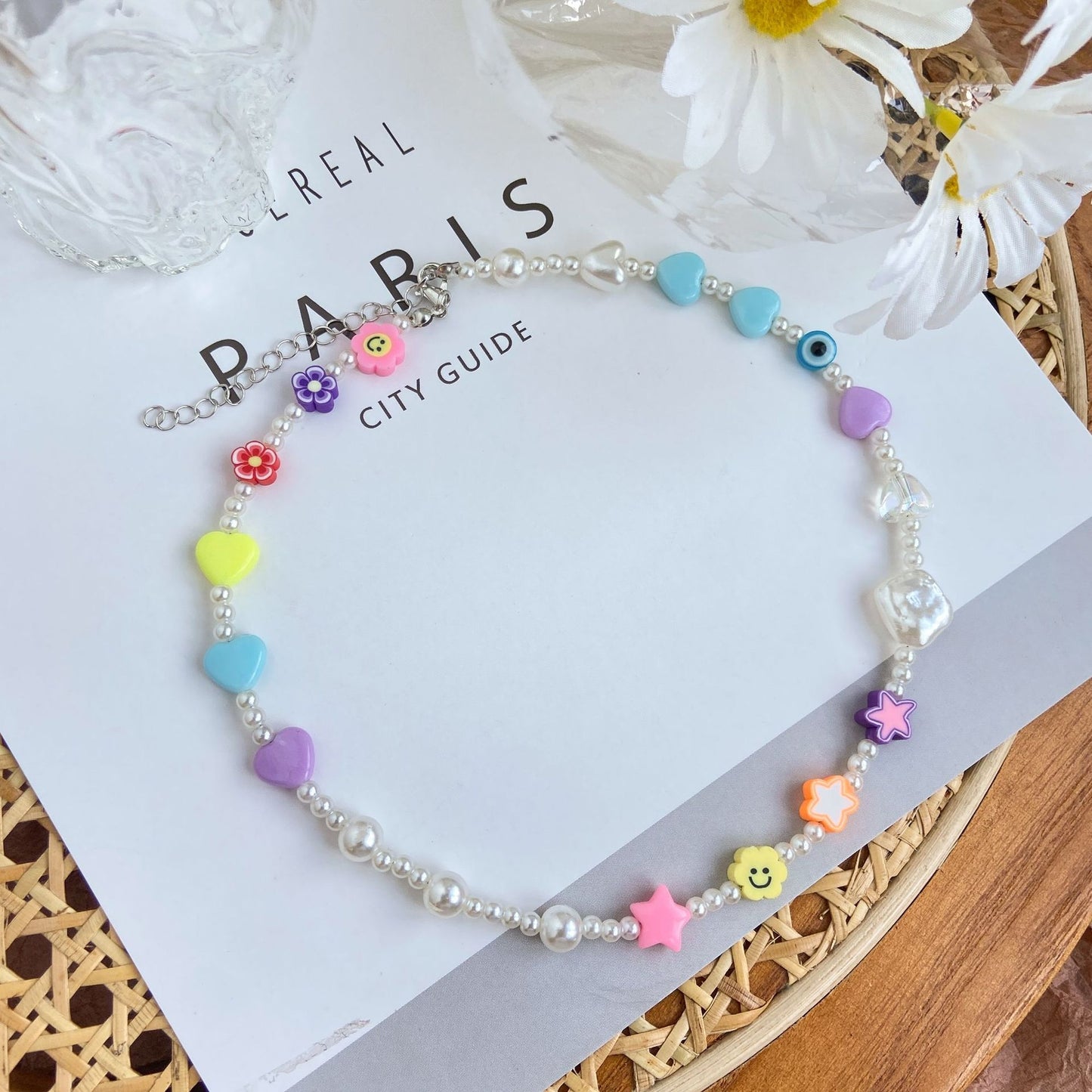 Bohemian Pearl Flower Pendant Necklace