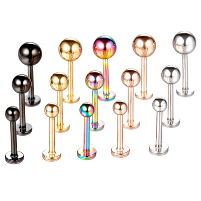 Fashion Stainless Steel Lip Stud with Round Ball Design