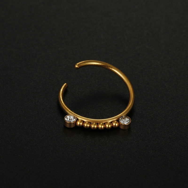 Fashion Stainless Steel Zircon Nose Ring Piercing Jewelry
