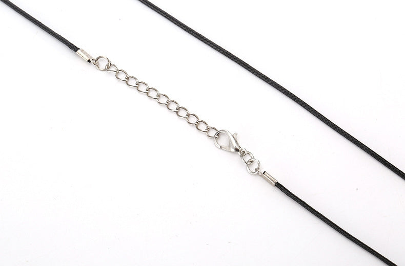 Handmade PU Leather Jewelry Accessories with Black Wax Cord Necklace