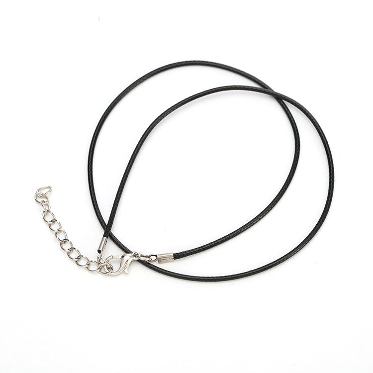 Handmade PU Leather Jewelry Accessories with Black Wax Cord Necklace